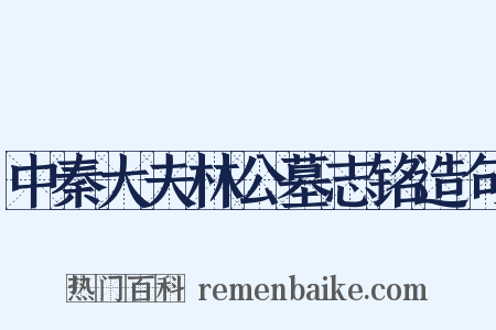 中秦大夫林公墓志铭造句是什么意思的图片